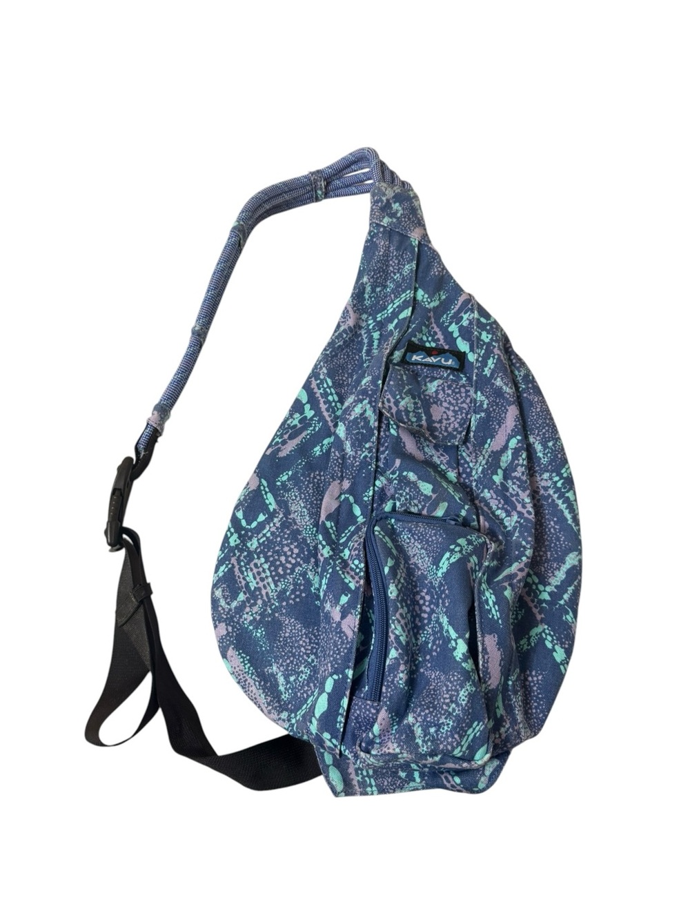 Kavu Blue Teal Patterned Sling Bag